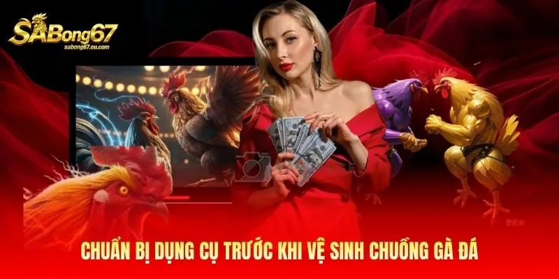 Chuẩn bị dụng cụ trước khi vệ sinh chuồng gà đá Chuẩn bị dụng cụ trước khi vệ sinh chuồng gà đá